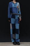 YANYAN KNITS Check Colorblock Sweatpants YYK-YYW23-0183-LAN Blue YYK-YYW23-0182